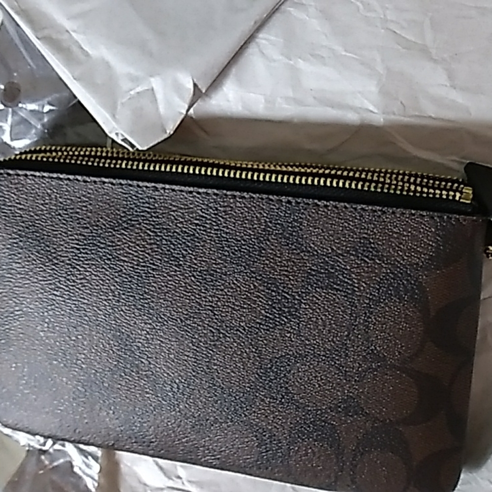 Coach double Zip Wallet NWT brown and Black - Picture 5 of 12